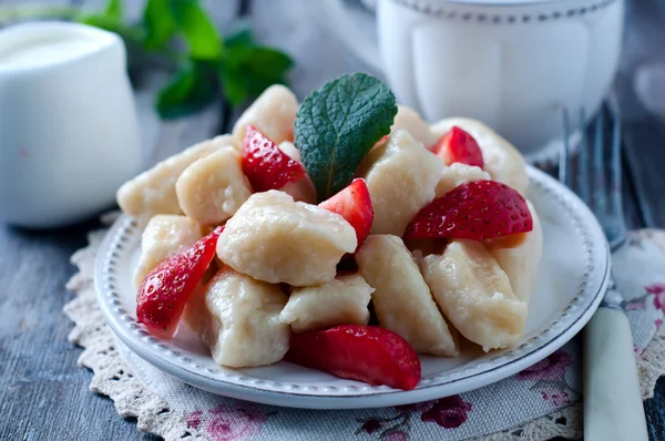 Summer dessert lazy dumplings with cottage cheese