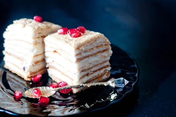 Cake with cream and jam filling,