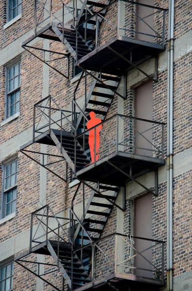 Sculpture on a fire escape