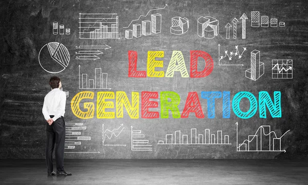 Lead generation concept on chalkboard