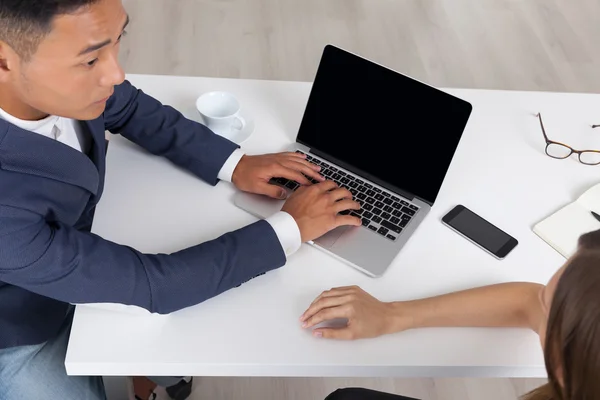 Top view of office workers