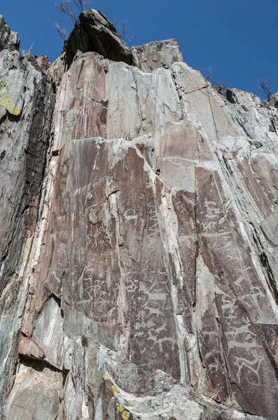 Ancient drawings rock mountains