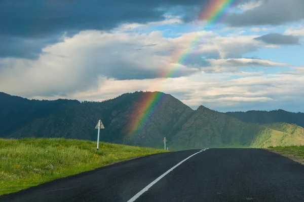 Rainbow mountain road field