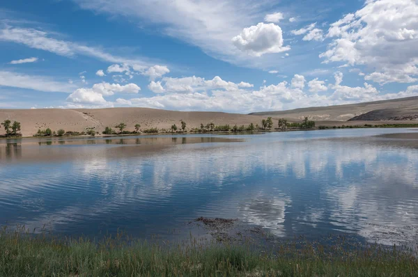 Lake steppe sky clouds