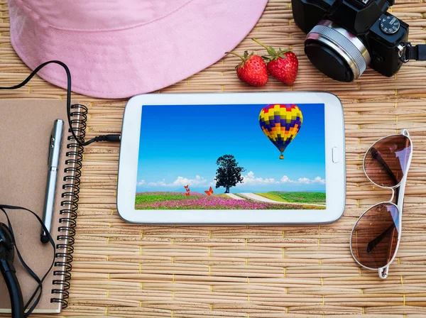 Hot air balloon displays on tablet equipment