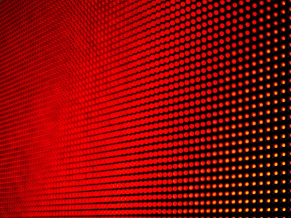 Defocus of red LED on panel,