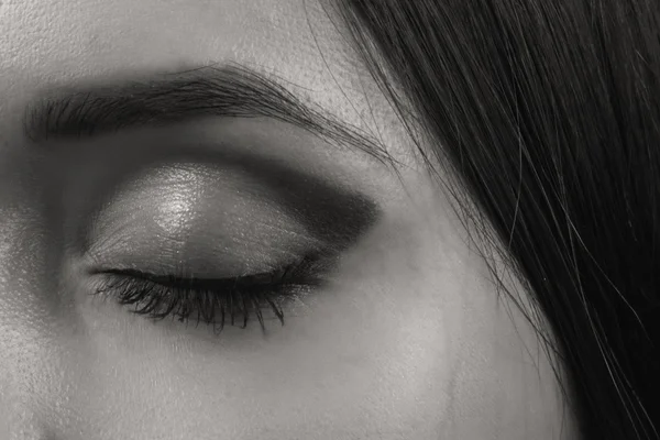 Beautiful eye makeup and lips close up