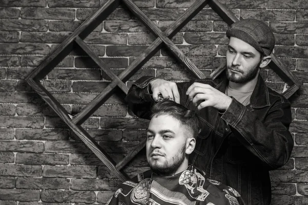 Cleaning head Barbershop. Cleaning head barber\'s. Barber washing head client. Hairdressers wash head to the client.