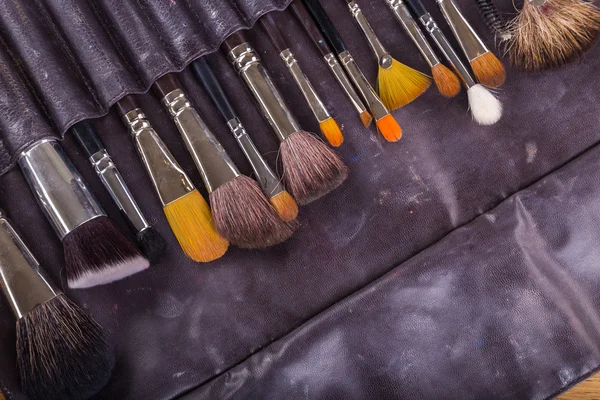 Tools make-up artist. Brushes for makeup