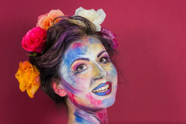 Model with colorful make-up