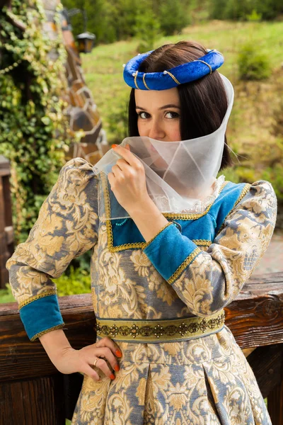 Beautiful brunette in medieval dress