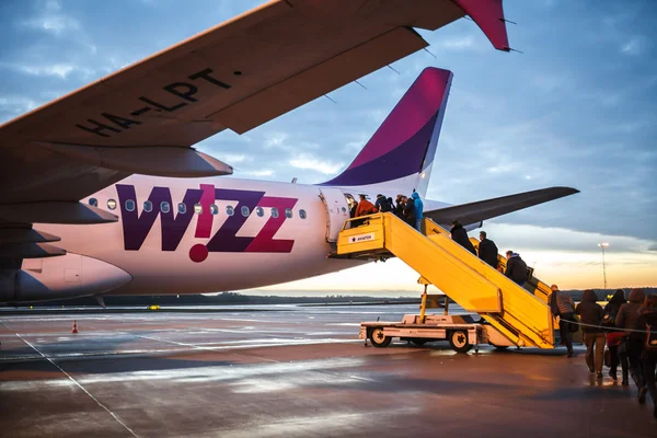 WizzAir airplane on the tarmac