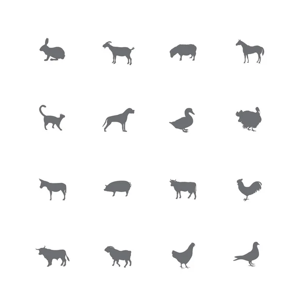 Farm animals icons set.