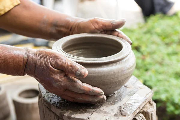 Hand made clay pots , Thai traditional pottery