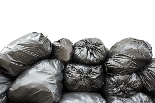 Pile of garbage bags isolated on white background