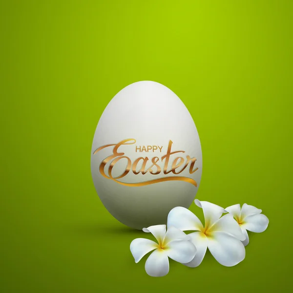 Easter Egg With Holiday Golden Lettering