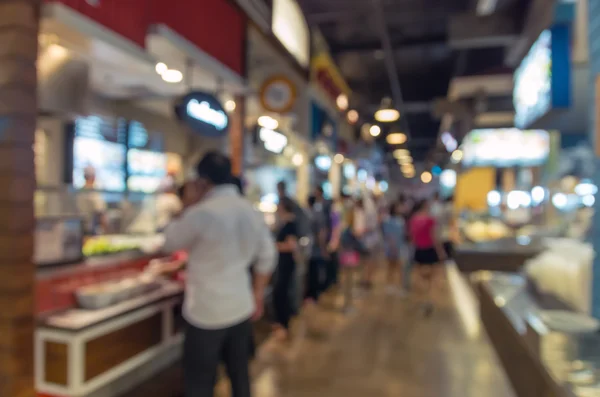 Food court store blur background with bokeh