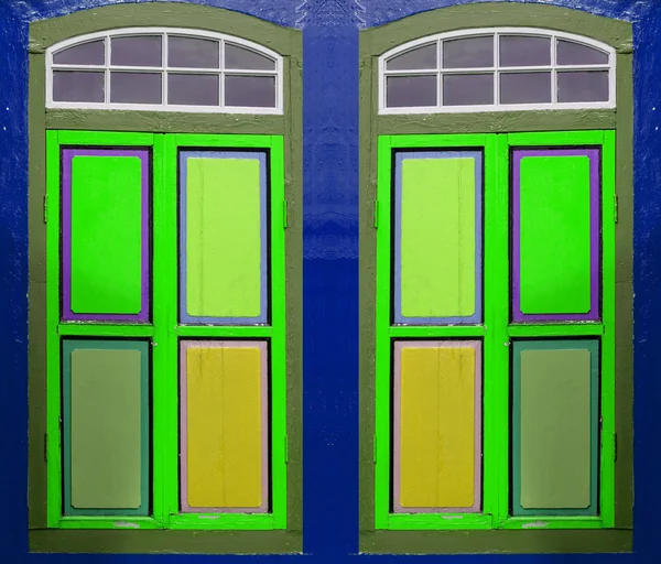 Colorful windows and doors