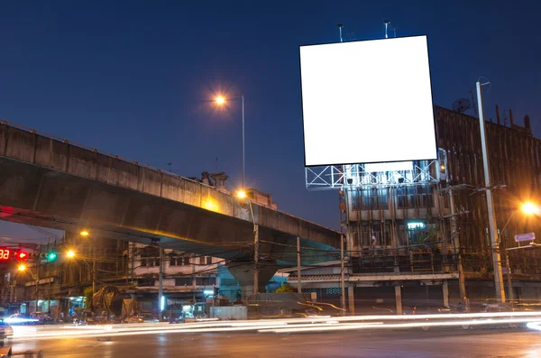 Blank billboard for advertisement at twilight time