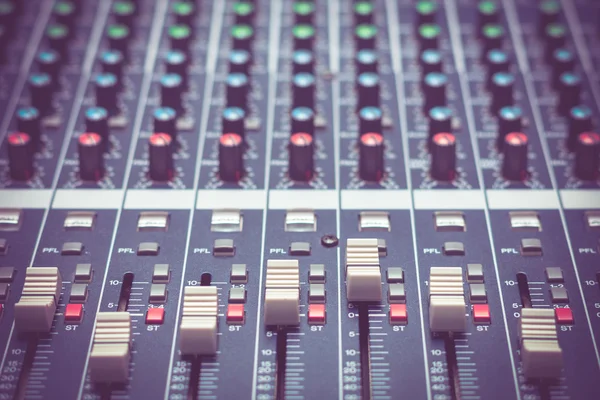 Closeup audio mixer equipment