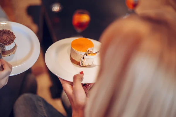 Females Eating Delicious Dessert