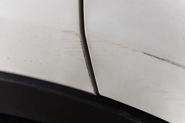 Scratched car paint