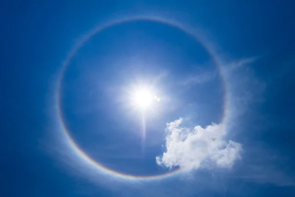 Sun halo with cloud in the sky