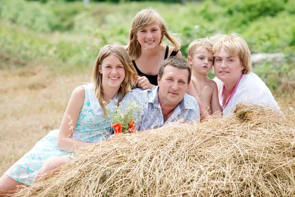 Happy family on nature