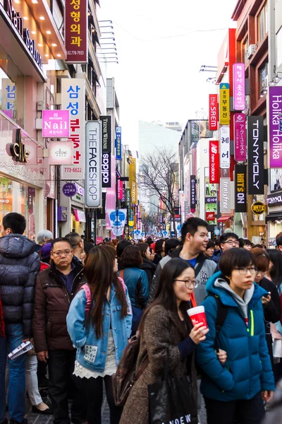 People at Seoul district for shopping