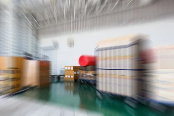 Warehouse in factory blurred