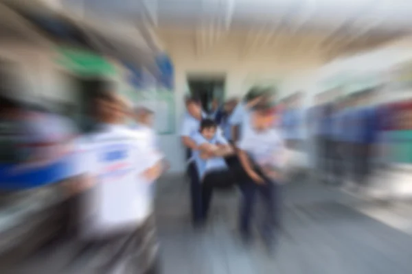 Emergency first aid blurred