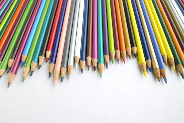 Colored pencils lined up