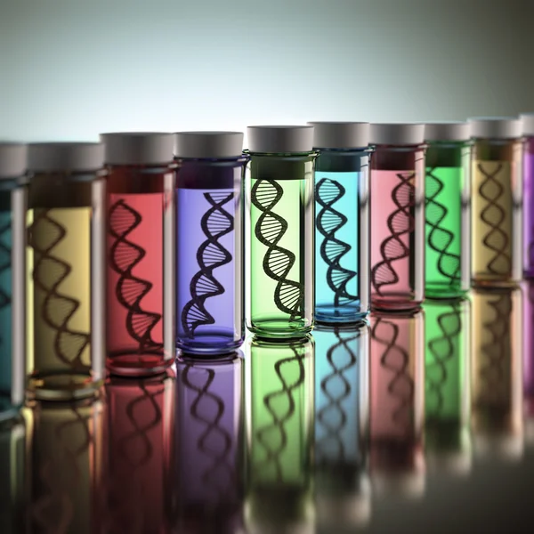 Test tubes with genetic codes
