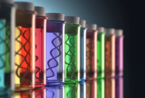 Test tubes with genetic codes