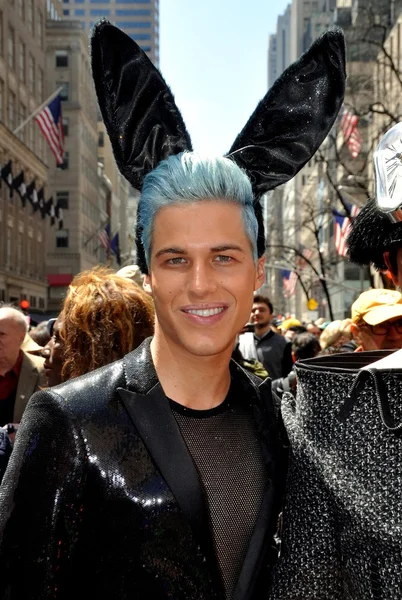 NYC: Man with Dyed Blue Hair at Easter Parade