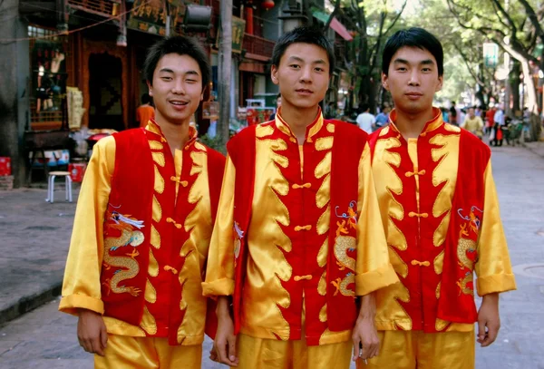 Xi\'an, China: Three Youths in Traditional Chinese Clothing