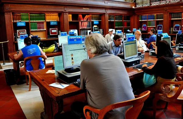 NYC:  People Using Computers at NY Public Libary