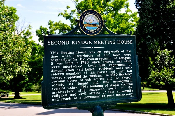 Rindge, NH: 1796 Second Rindge Meeting House Historic Sign