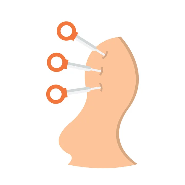 Flat Icon Acupuncture Facial icon