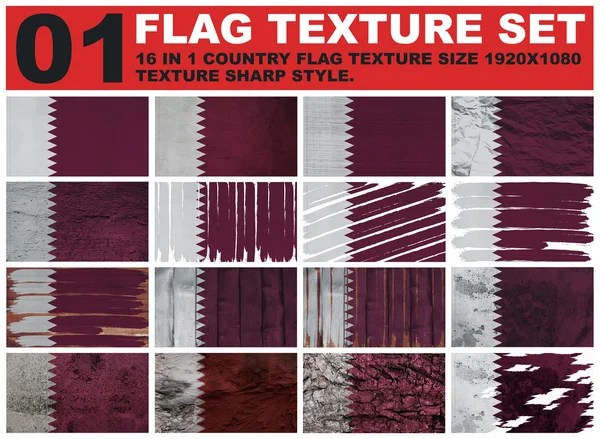 Qatar Flag texture set resolution 1920x1080 pixel 16 in 1