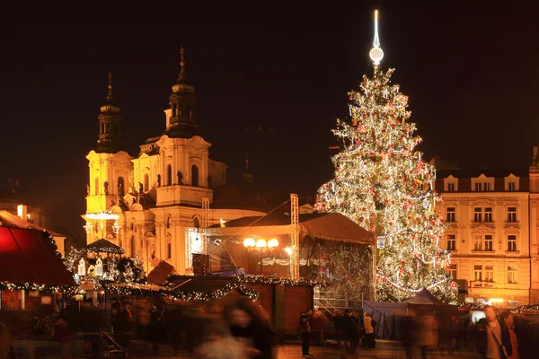 Christmas Mood on the night Old Town Square, Prague, Czech Republic