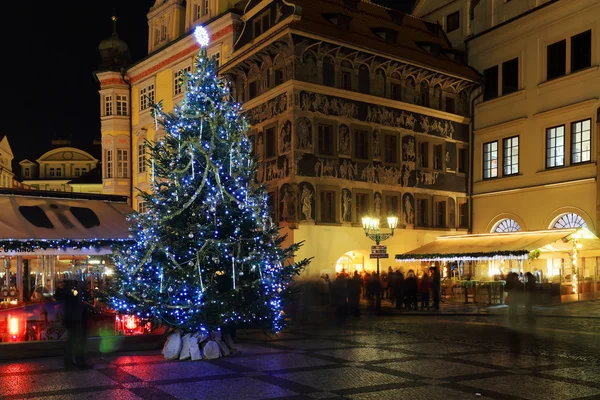 Christmas Mood on the night Old Town Square, Prague, Czech Republic