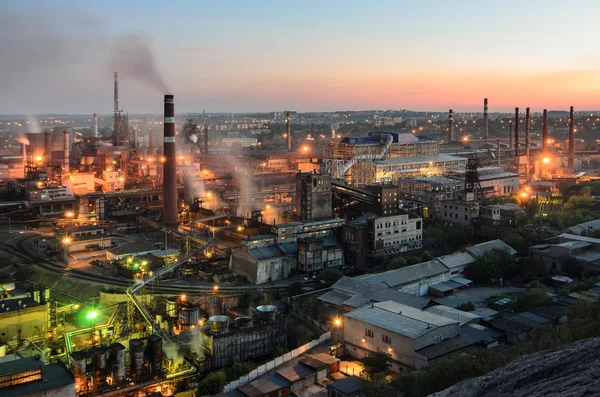 Metallurgical plant at night