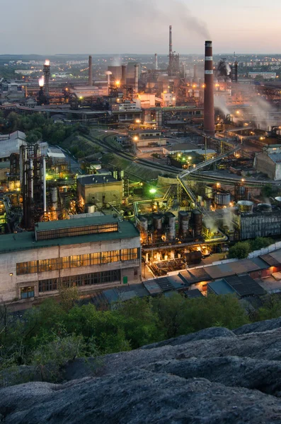 Metallurgical plant at night