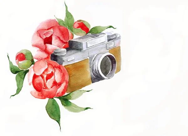 Logo for the photographer. Water color, drawing.