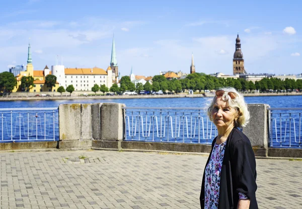 Elderly woman in Riga