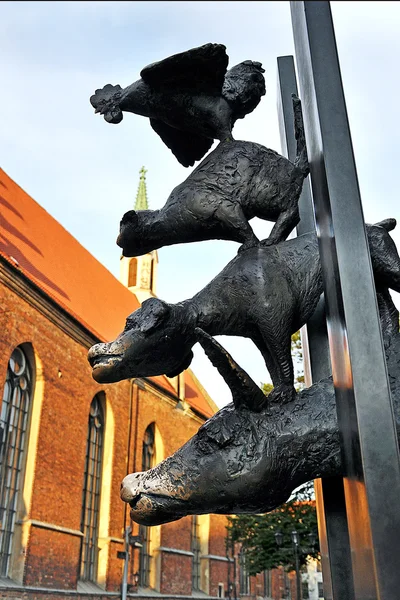 Statue of the Bremen Town Musicians in Riga, Latvia