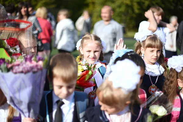Saint Petersburg, Russia - September 1, 2015: Children go to sch