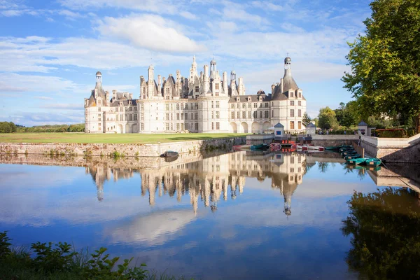 Chateau de Chambord, royal medieval french castle with reflectio