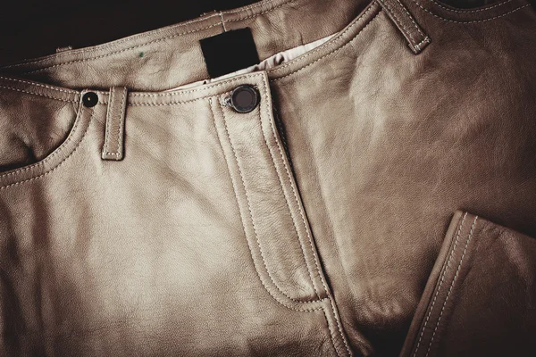 Closeup fashion leather trousers